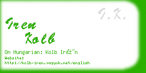 iren kolb business card